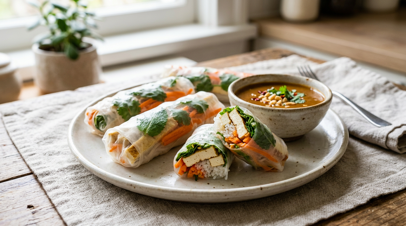 Peanut-Ginger Rice Paper Rolls