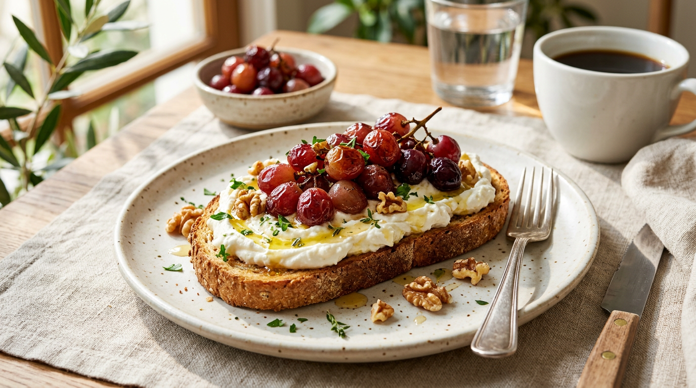 Whipped Feta and Roasted Grape Toast
