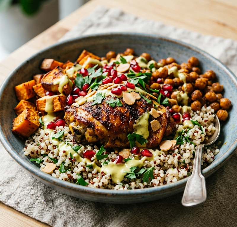 Moroccan Spiced Chicken & Quinoa Bowl