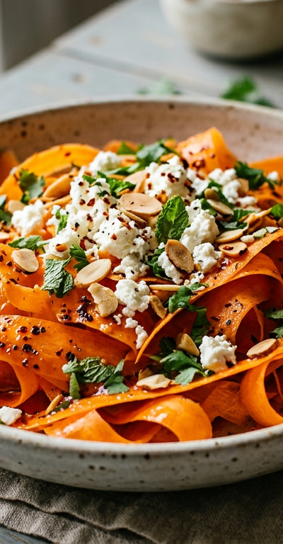 Harissa-Spiced Carrot Ribbon Salad