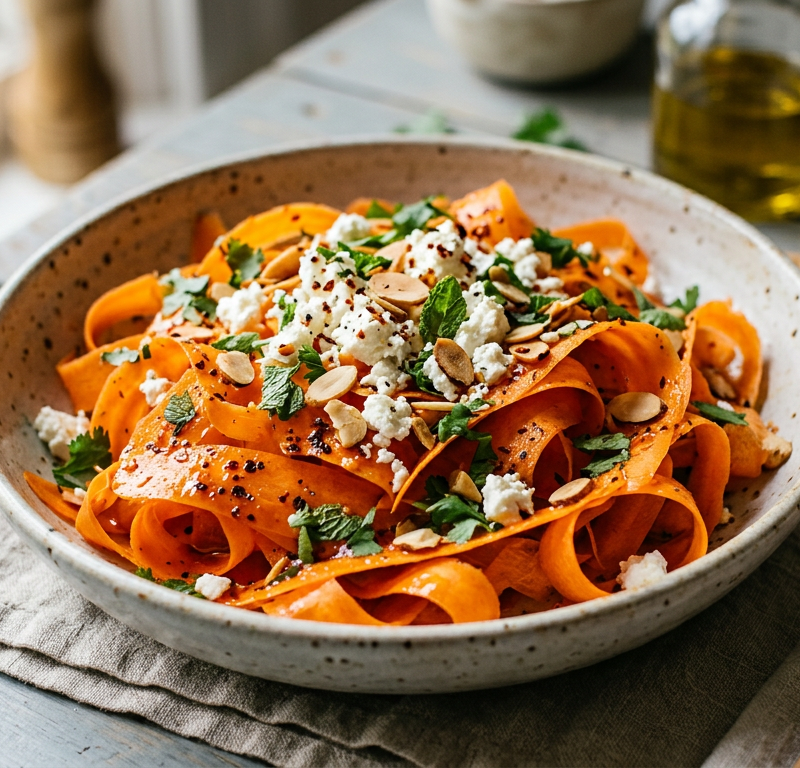 Harissa-Spiced Carrot Ribbon Salad