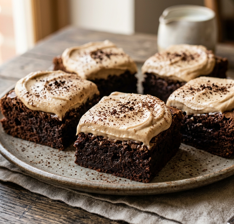 Espresso Fudge Brownies with Coffee Cashew Frosting