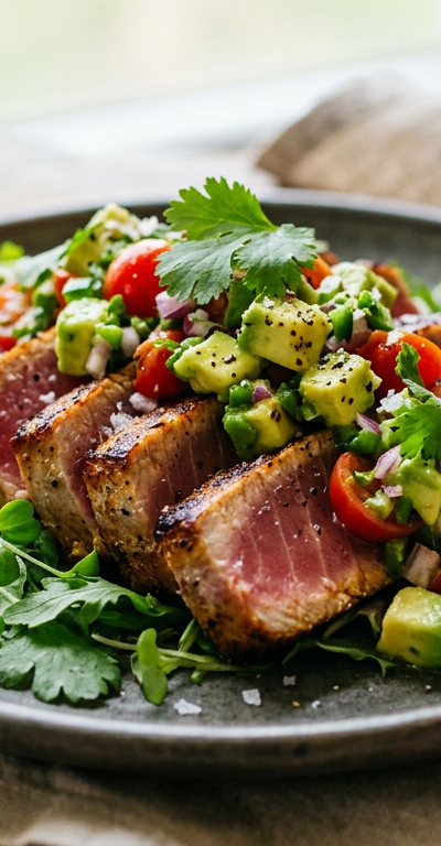 Seared Tuna with Avocado Salsa