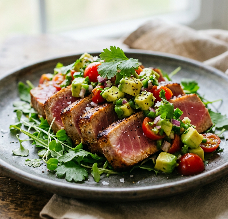 Seared Tuna with Avocado Salsa