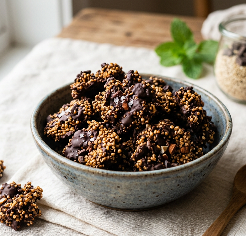 Dark Chocolate Quinoa Clusters