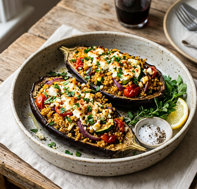 Mediterranean Stuffed Eggplant
