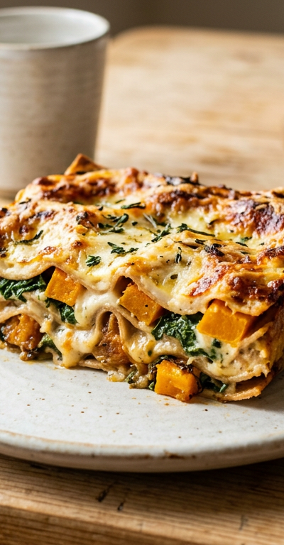 Roasted Butternut & Kale Lasagna with Béchamel