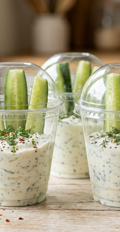 Cucumber Mint Yogurt Dipper Cups