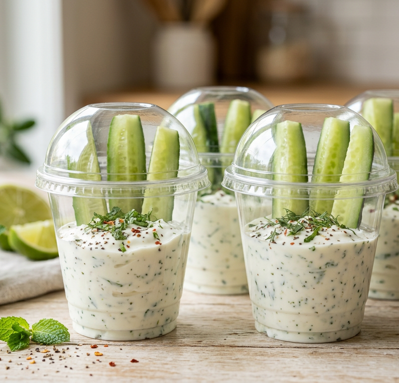 Cucumber Mint Yogurt Dipper Cups