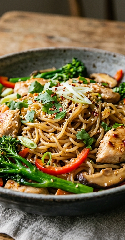 Shirataki Noodle Chicken Stir-Fry
