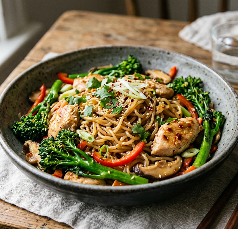 Shirataki Noodle Chicken Stir-Fry