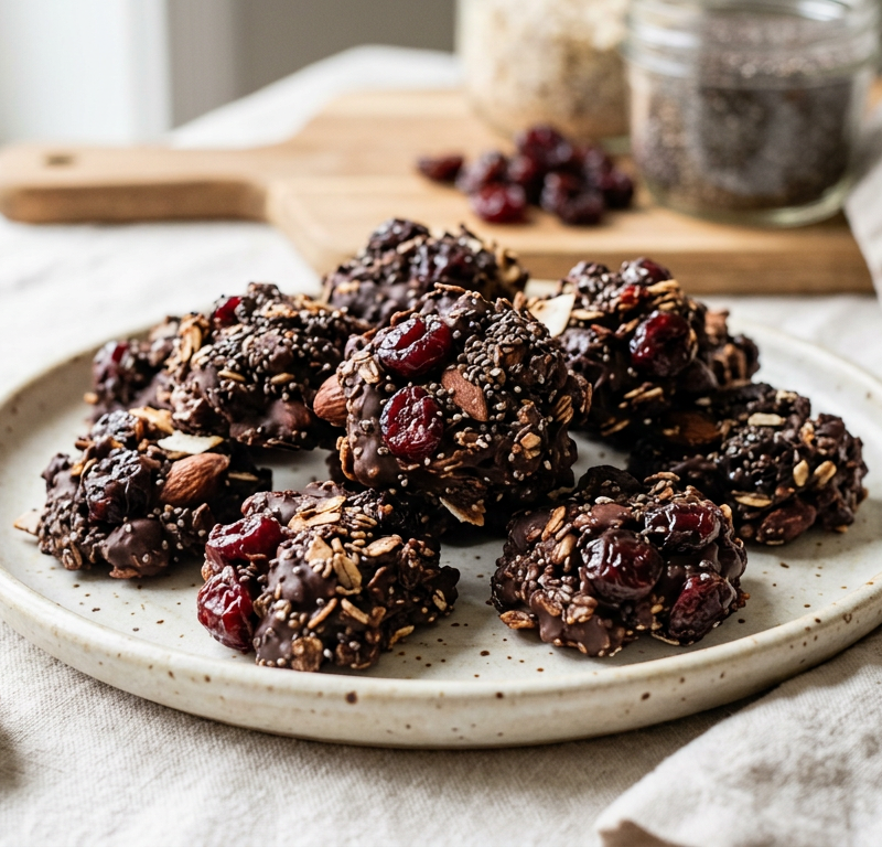 Dark Chocolate Cherry Chia Clusters