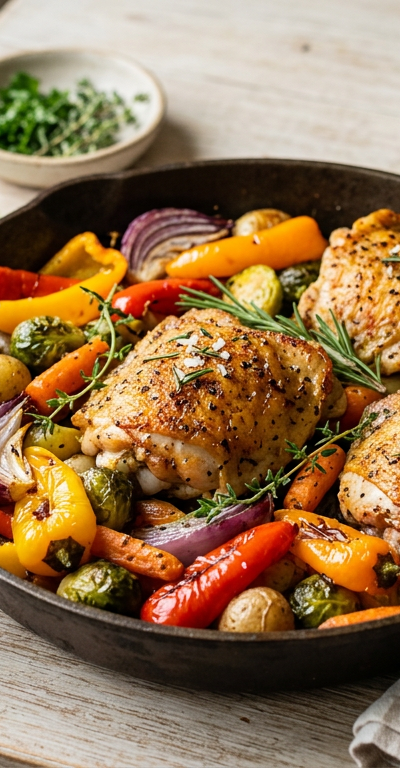 Gluten-Free Baked Chicken Thighs with Vegetables