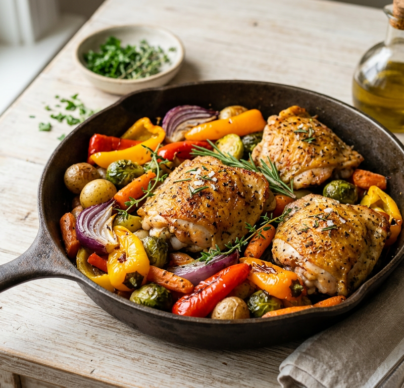 Gluten-Free Baked Chicken Thighs with Vegetables