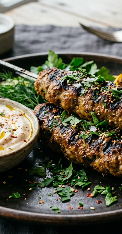 Grilled Lamb Kofta with Smoked Paprika Yogurt