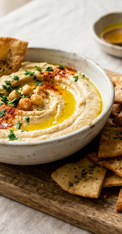Pita Chips with Hummus