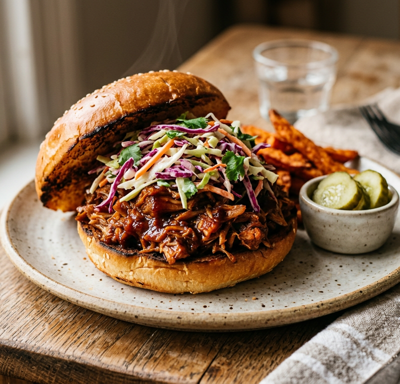 Smoky BBQ Jackfruit Sandwich
