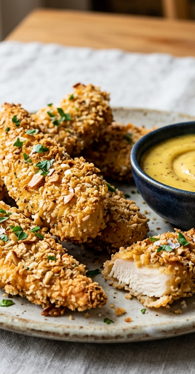 Crispy Baked Chicken Tenders & Honey Mustard