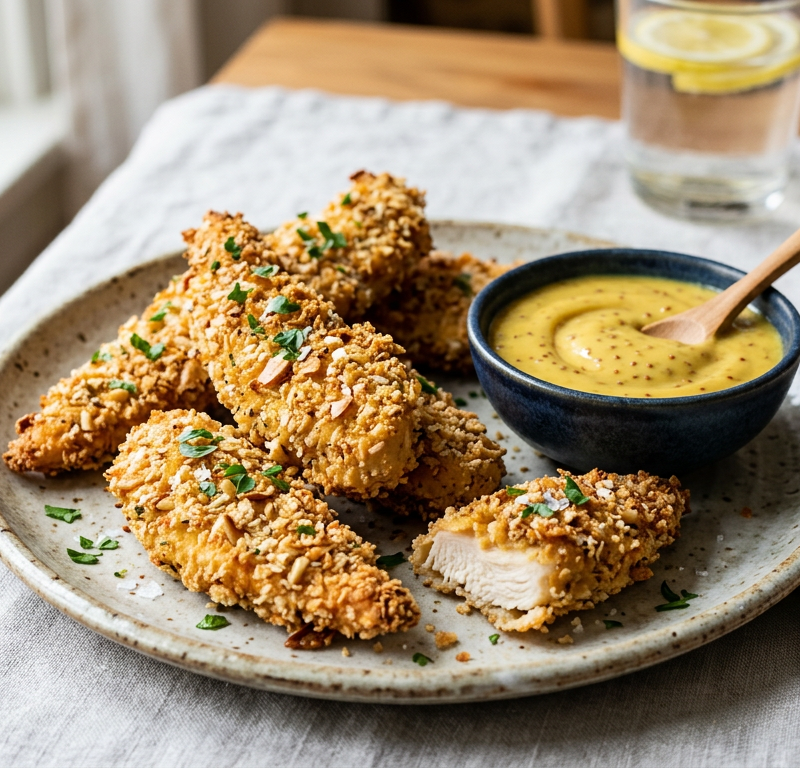 Crispy Baked Chicken Tenders & Honey Mustard