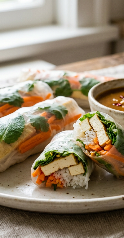 Peanut-Ginger Rice Paper Rolls