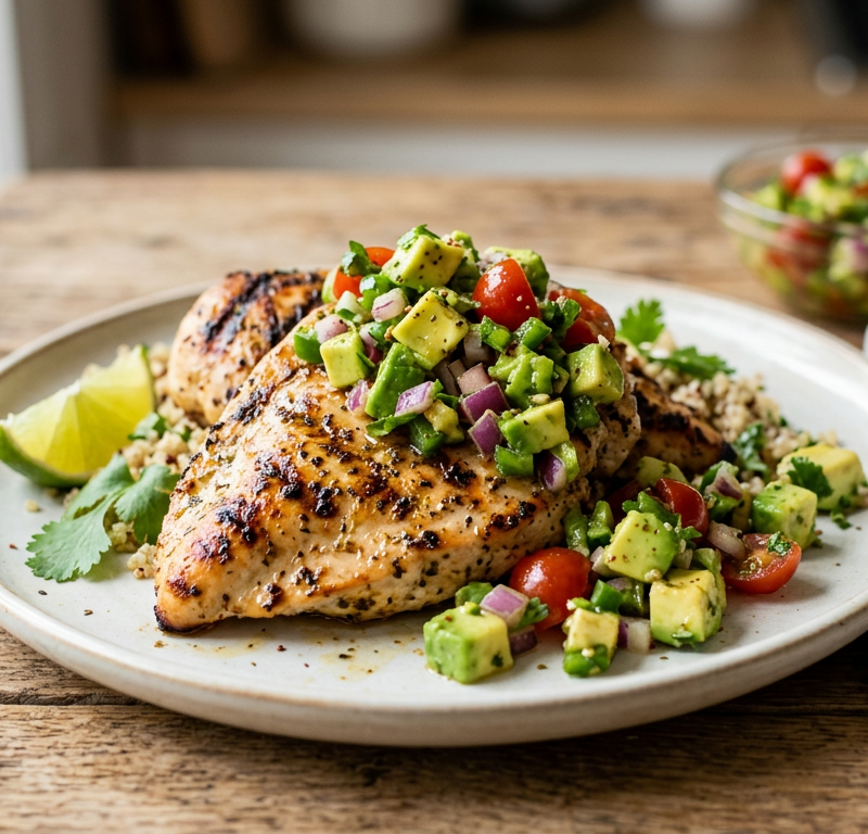 Grilled Chicken with Avocado Salsa