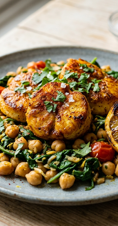 Moroccan Spiced Monkfish with Charred Lemon