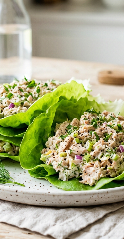 Gluten-Free Tuna Salad Lettuce Wraps