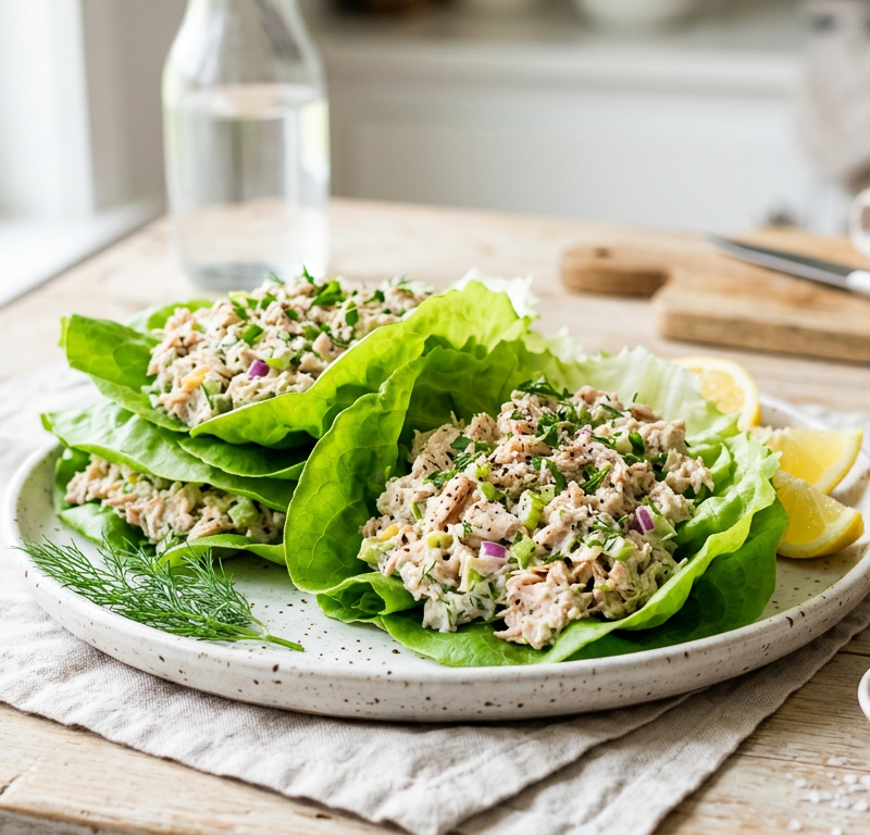 Gluten-Free Tuna Salad Lettuce Wraps
