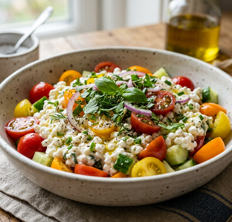 Gluten-Free Cottage Cheese and Tomato Salad