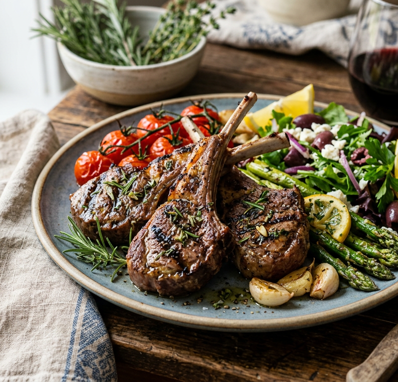 Mediterranean Lamb Chops with Herbs