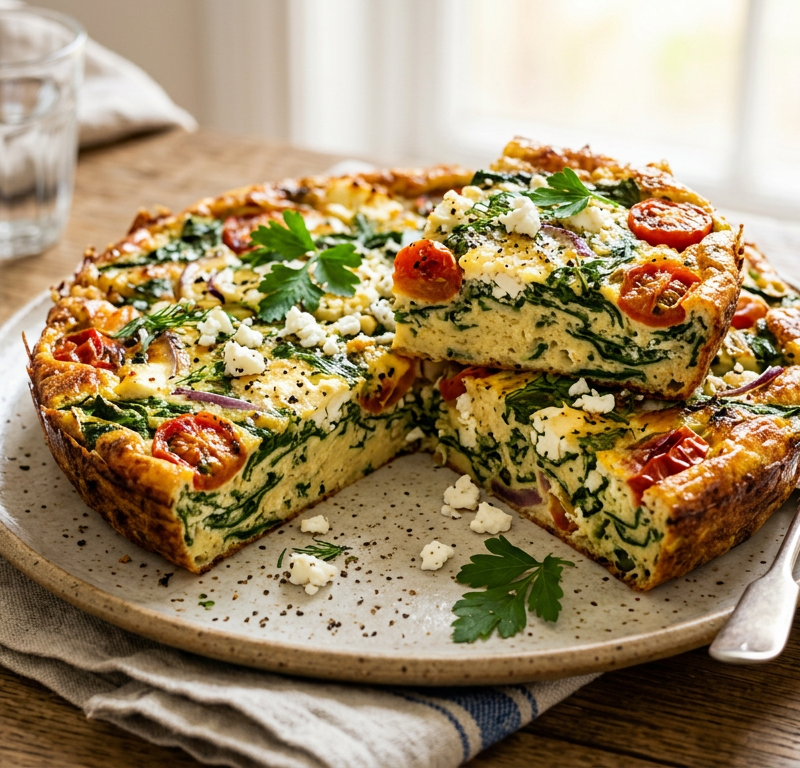 Feta and Spinach Frittata