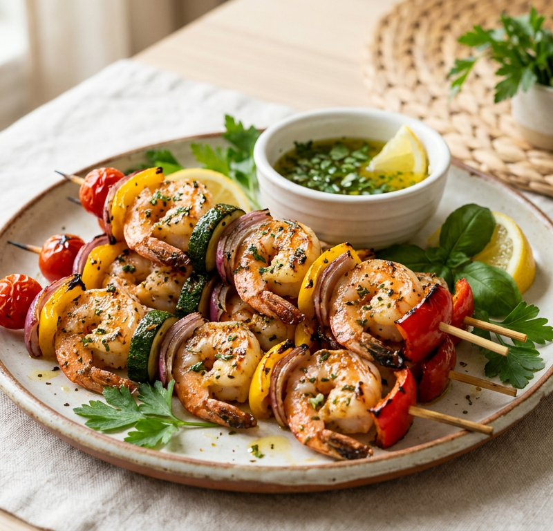 Gluten-Free Shrimp and Vegetable Skewers
