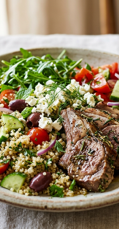 Mediterranean Lamb and Quinoa Bowl
