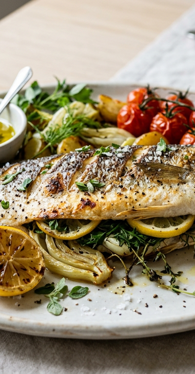 Whole Roasted Branzino with Herb-Citrus Stuffing