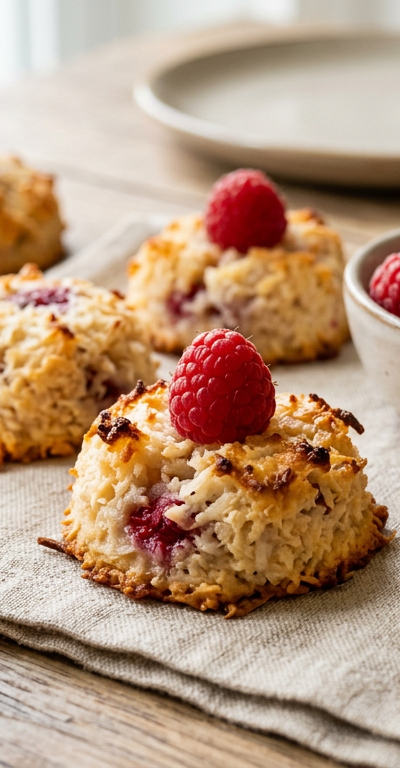 Raspberry Coconut Macaroons