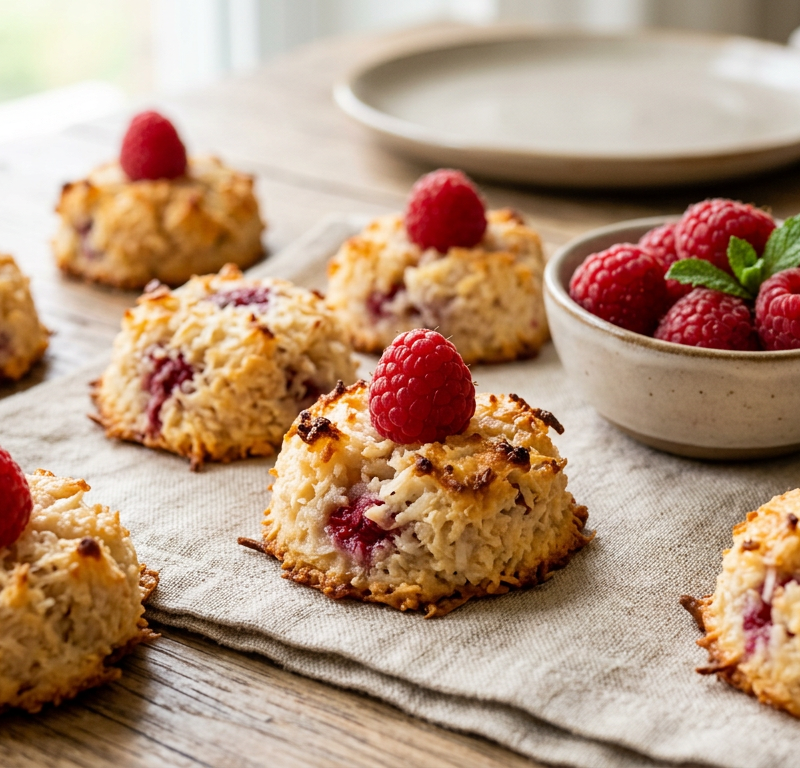Raspberry Coconut Macaroons