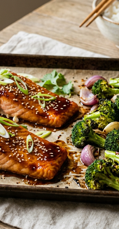 Teriyaki Salmon & Broccoli Sheet-Pan Meal