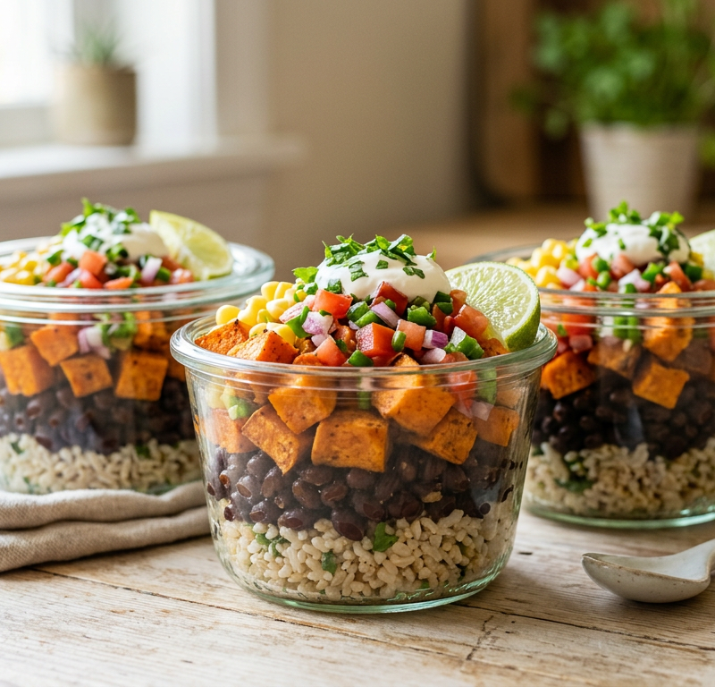 Sweet Potato & Black Bean Mini Burrito Bowls