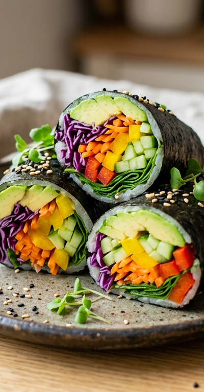 Rainbow Veggie Nori Wraps