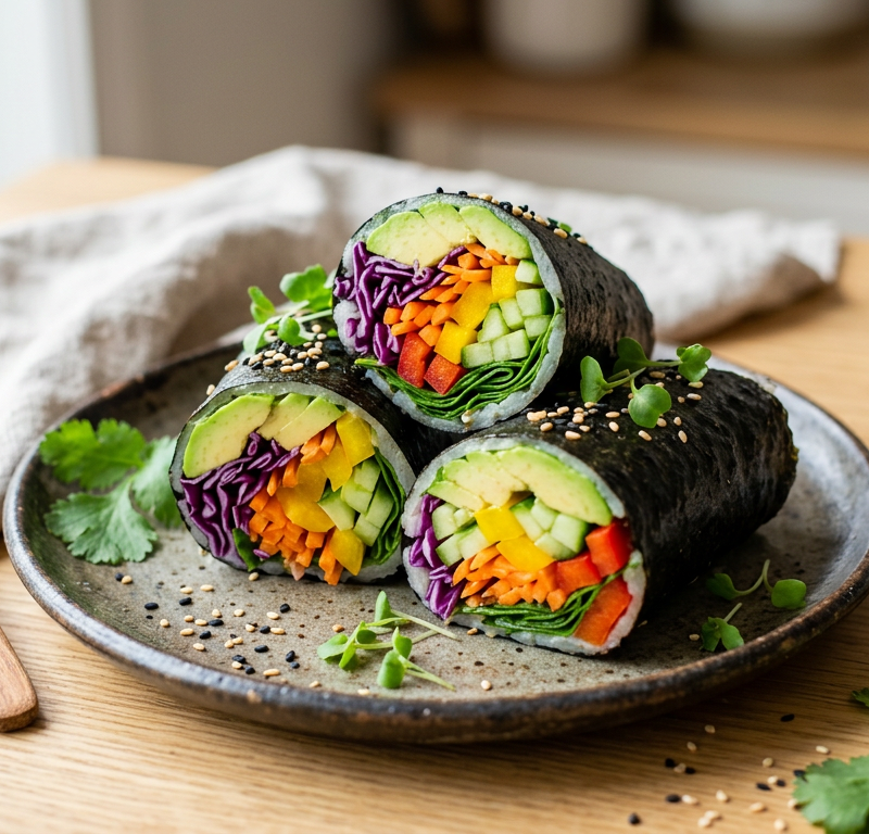 Rainbow Veggie Nori Wraps