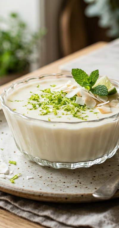 Coconut Cream Panna Cotta with Lime Zest