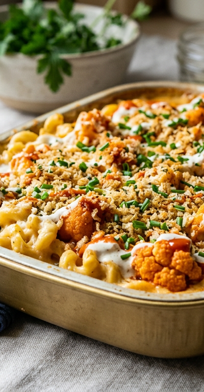 Buffalo Cauliflower Mac Bake