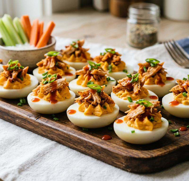 Buffalo Chicken Deviled Eggs