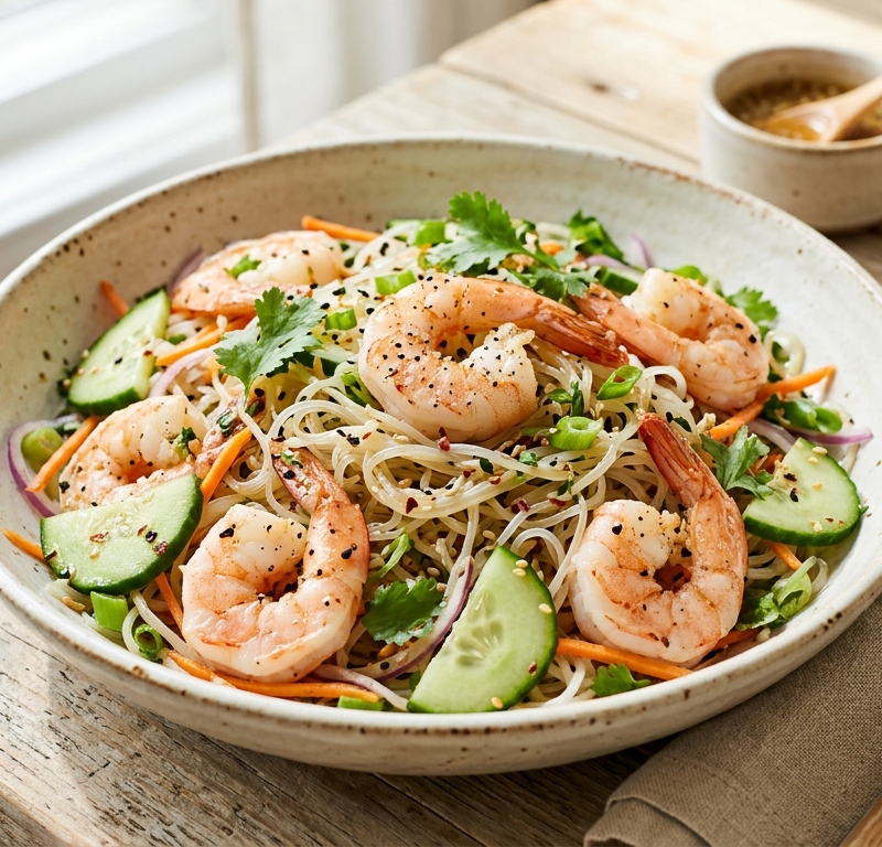 Kelp Noodle Shrimp Salad