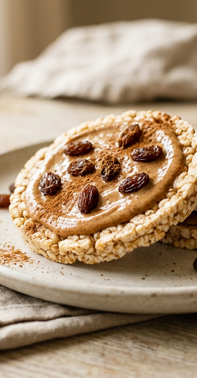 Cinnamon Raisin Rice Cake Sandwiches