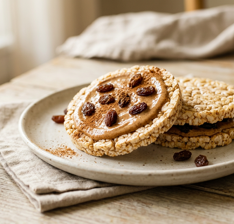 Cinnamon Raisin Rice Cake Sandwiches