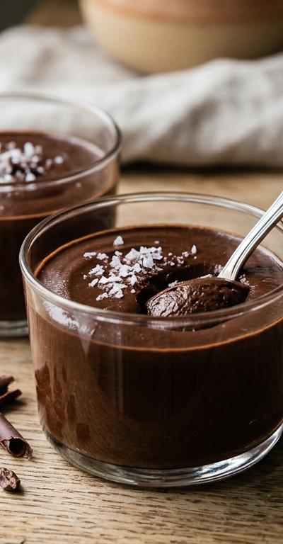 Chocolate Avocado Mousse with Sea Salt