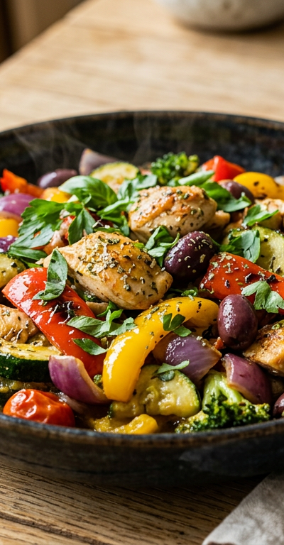 Mediterranean Chicken and Vegetable Stir-Fry