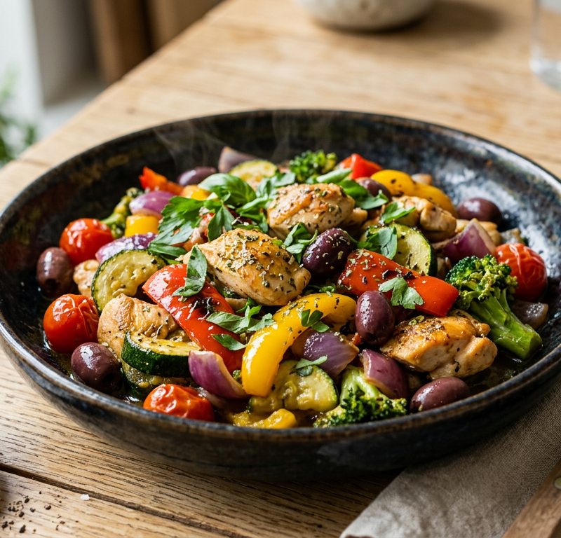 Mediterranean Chicken and Vegetable Stir-Fry