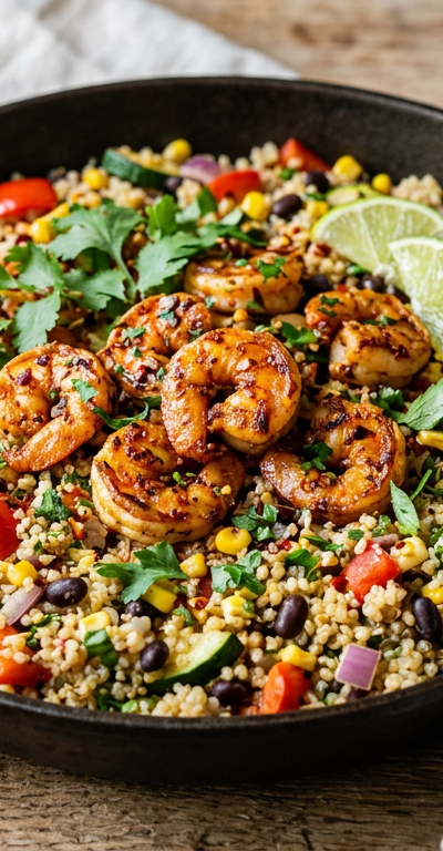Spicy Shrimp & Quinoa Skillet
